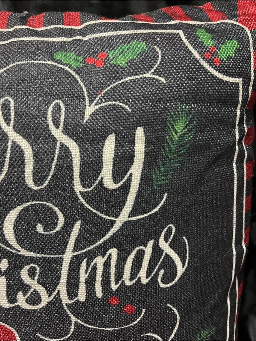 Merry Christmas to All Pillow Cover 17” Red Black Farmhouse Holiday Decor